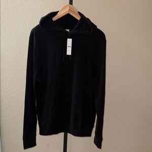 NWT J. Crew Classic Black Textured Hooded Sweater Tee Men’s Size M